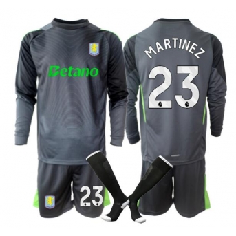 Billige Fotballdrakt Aston Villa Emiliano Martinez #23 Keeper Replika Hjemmedraktsett Barn 2025-26 Langermet (med bukser)